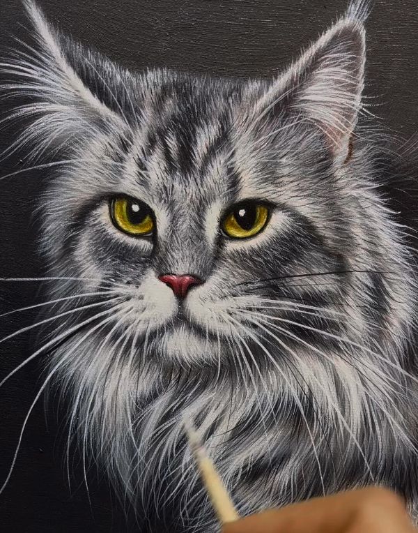 Oil portrait of Mr Bones the dog by Gabby