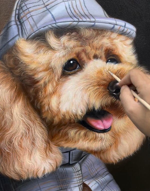 Oil painting of KitKat the Spaniel dog by Gabby