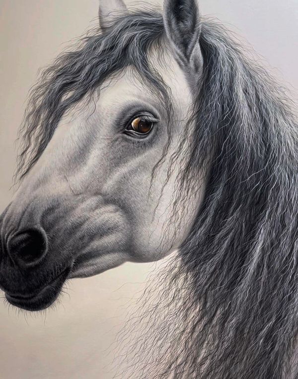 Oil painting of Chucho the dog by Gabby